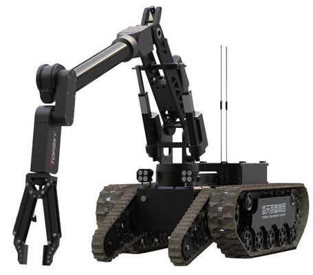 100kg Counter Terrorism Equipment EOD Robot Crawler Swing Arm 100m Wire Control