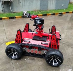 Robot pemadam kebakaran menggunakan motor DC dengan tipe baterai berkapasitas besar, desain kontrol terdistribusi modular