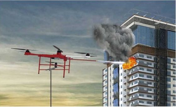 Sistem Tenaga Penambatan 16m / S Pemadam Kebakaran Uav